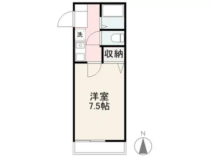 ハイツリブエール(1K/2階)の間取り写真