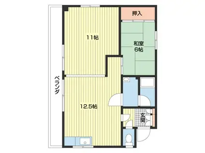 小林ビル(2LDK/3階)の間取り写真