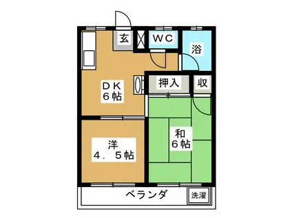 イモトマンション(2DK/2階)の間取り写真