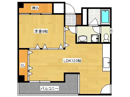 第5タナカビル(1LDK/2階)の間取り写真