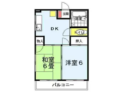 MDマンション A(2DK/2階)の間取り写真