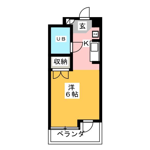 サンクワイア(ワンルーム/2階)の間取り写真