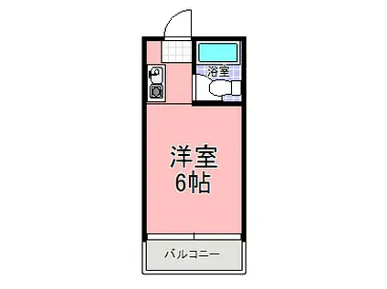 水戸K3ビル(ワンルーム/4階)の間取り写真