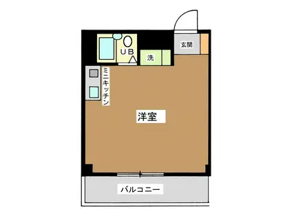 サンアイ(ワンルーム/2階)の間取り写真