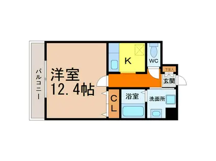 鶴羽之彩(1K/2階)の間取り写真
