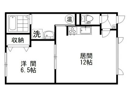 MIYABIHEIGHTS(1LDK/2階)の間取り写真