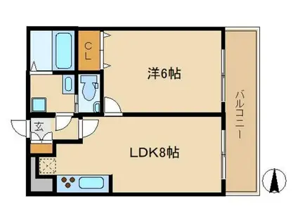 クレスト中野坂上(1LDK/3階)の間取り写真