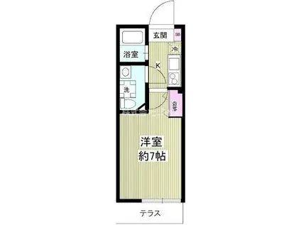 コートヤード西永福(1K/1階)の間取り写真