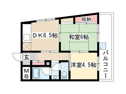 マンション白金(2DK/3階)の間取り写真