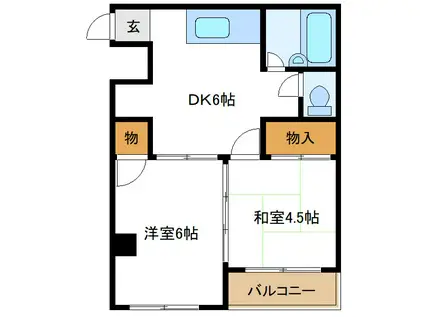 東栄マンション(2DK/4階)の間取り写真