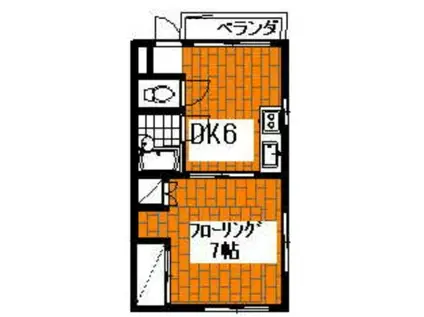 ドミール太田(1DK/3階)の間取り写真