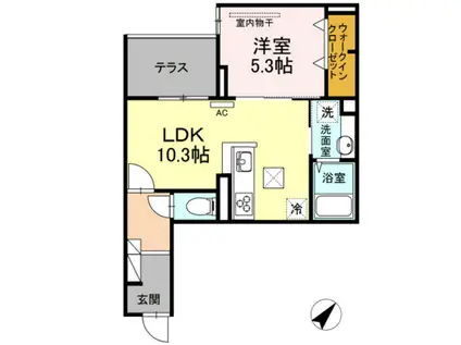KANATA KOGO(1LDK/1階)の間取り写真
