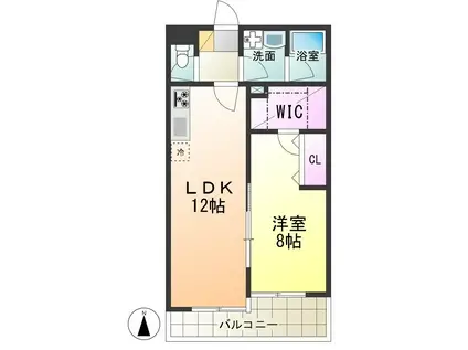 三ツ木武蔵野ビル(1LDK/2階)の間取り写真