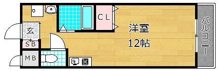 GRAND大垣内(ワンルーム/4階)の間取り写真