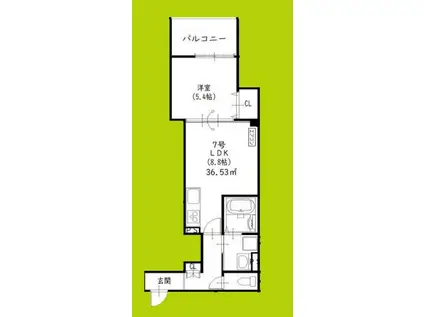 クリエオーレ東山町(1LDK/3階)の間取り写真