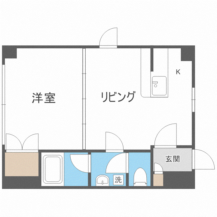 ドリームN26BLD(1LDK/2階)の間取り写真