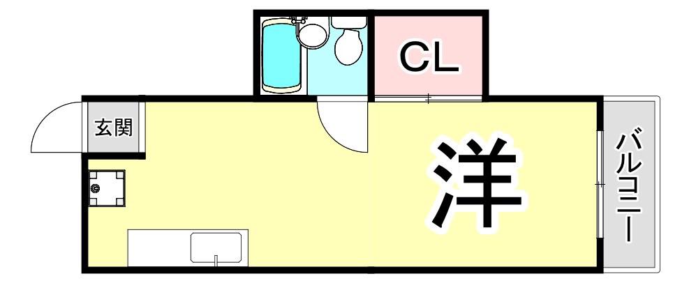 ドミトリー甲子園(ワンルーム/5階)の間取り写真