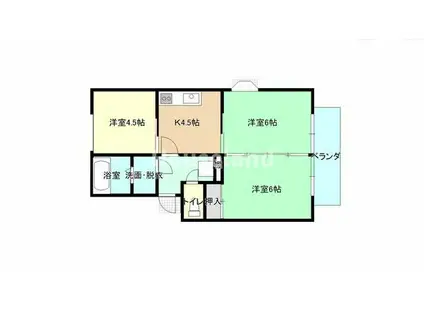 コープ砂山(3K/2階)の間取り写真