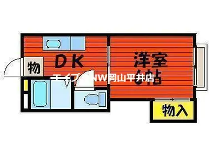 カレッジ浜(1K/2階)の間取り写真