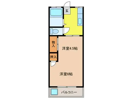 グレース富士見が丘(1K/2階)の間取り写真