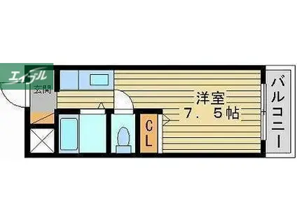 プレアール大供(ワンルーム/3階)の間取り写真