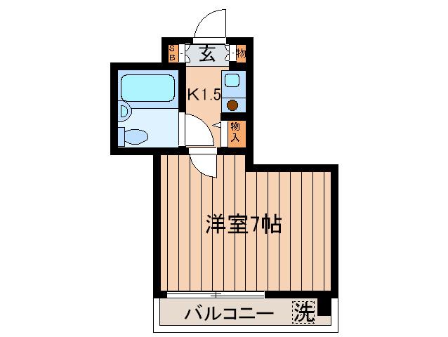 ハーベストハウス円山(1K/5階)の間取り写真