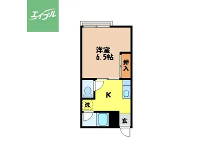 フェリーチェはやま(1K/2階)の間取り写真