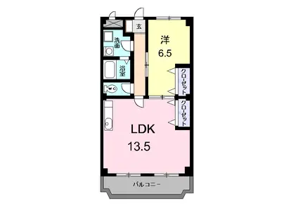サンマリッチ光(1LDK/3階)の間取り写真