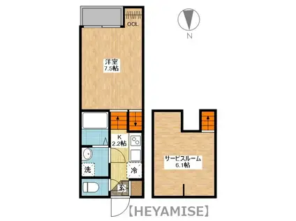 CASA.VIK(1SK/2階)の間取り写真