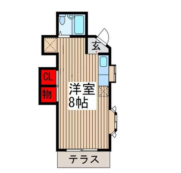 ニュールーミー(ワンルーム/1階)の間取り写真