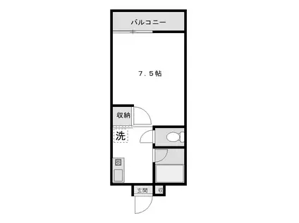 ウイング庄原1号館(ワンルーム/3階)の間取り写真