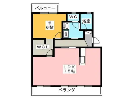 アールベロ(1LDK/3階)の間取り写真