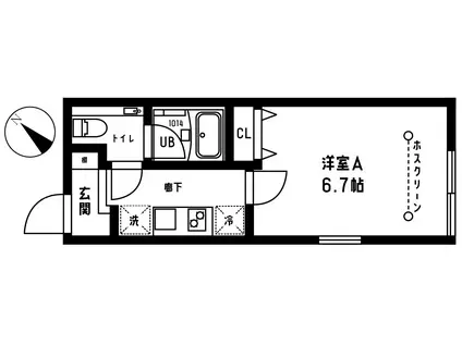 AVENIR西小山(1K/2階)の間取り写真