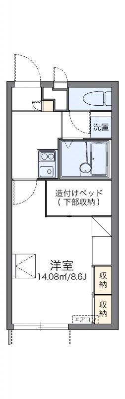 レオパレス稲荷町(1K/1階)の間取り写真