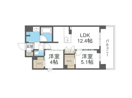 セントリヴィエ大阪梅田(2LDK/4階)の間取り写真