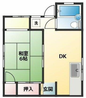 サニーハイツ(1DK/1階)の間取り写真