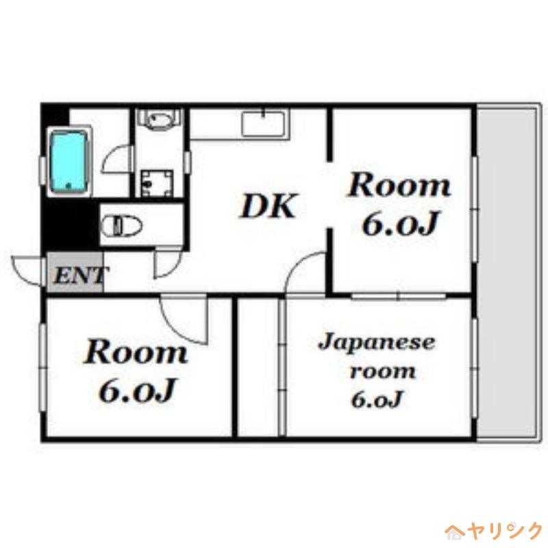 極楽ハイツ(2LDK/1階)の間取り写真