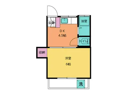 ニュープリンス(1DK/1階)の間取り写真