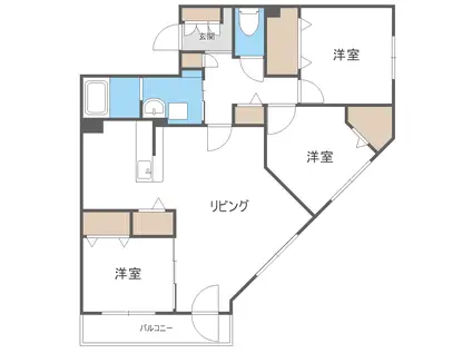 リーフウィング(3LDK/1階)の間取り写真