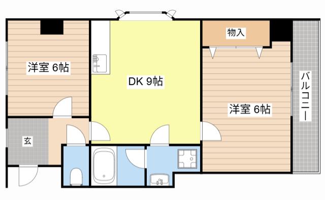 NASU21(2DK/4階)の間取り写真