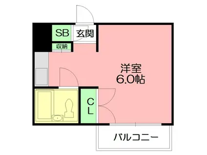 トップ桜ヶ丘第2(ワンルーム/3階)の間取り写真