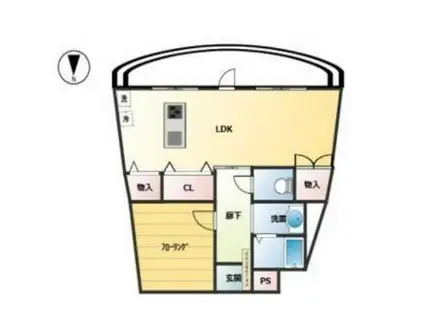 落合公園ハウス(1LDK/8階)の間取り写真