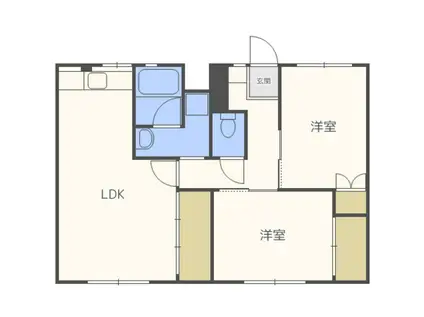 ビレッジハウス檜原 3号棟(2LDK/1階)の間取り写真