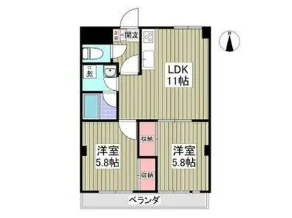 セントラルグリーンマンション(2LDK/3階)の間取り写真