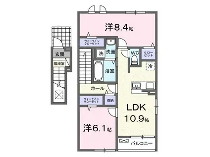 アクティフ浦上II(2LDK/2階)の間取り写真