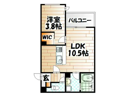 CRCIA片野II(1LDK/3階)の間取り写真