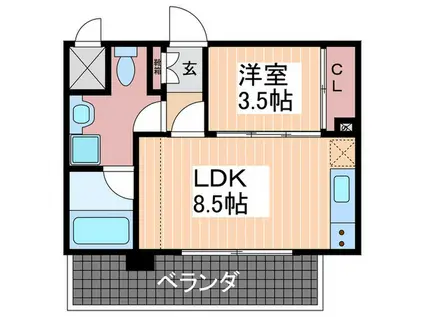 ALIVIO(1LDK/3階)の間取り写真