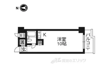 メゾンドール四条大宮(ワンルーム/7階)の間取り写真