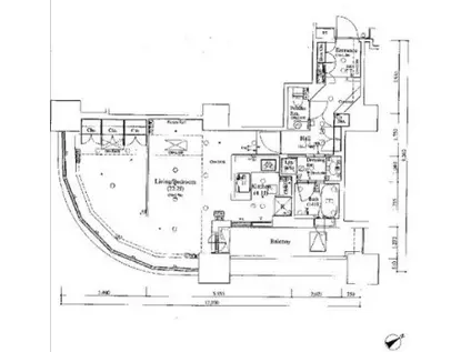 東京ツインパークスライトウイング(ワンルーム/9階)の間取り写真