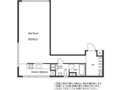 グランカーサ六本木(ワンルーム/1階)の間取り写真